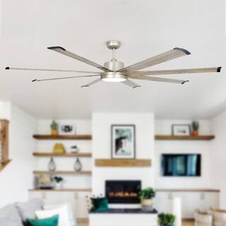 Parrot Uncle Bankston 72 in. Integrated LED Brushed Nickel Ceiling Fan with Light and Remote Control F8220110V