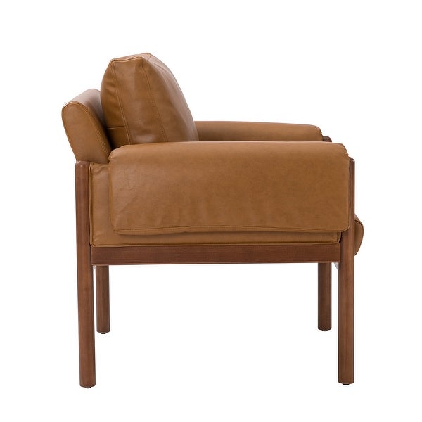 Tiago Comfy Living Room Accent Armchair with Solid Wood Legs by HULALA HOME