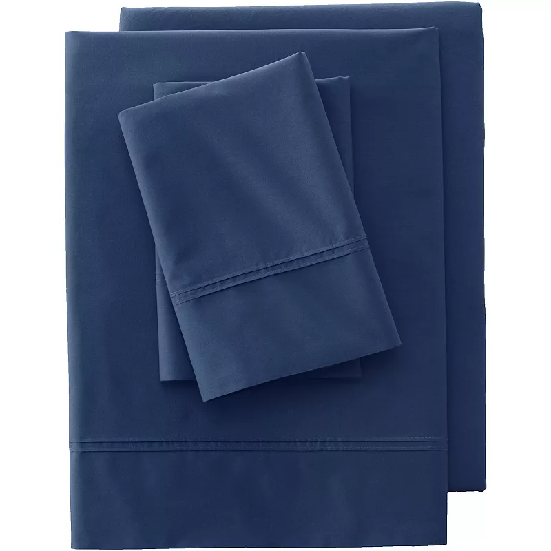 Lands' End 200 Thread Count Percale Pintuck Sheet Set or 2-pack Pillowcase Set