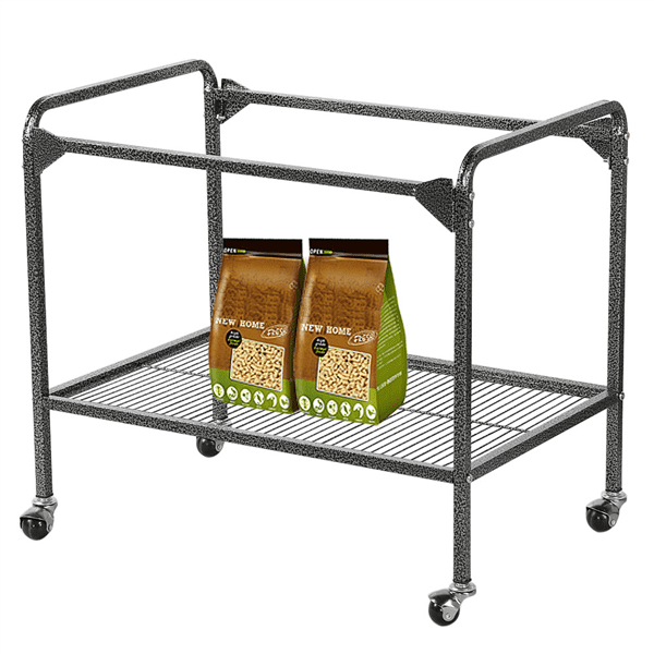 53.7''andnbsp;Metal Rolling Bird Cage with Stand， 4 Feeding Bowls， and 2 Perches， Black