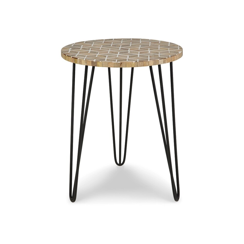 Signature Design by Ashley Drovelett Light Brown/Black Accent Table