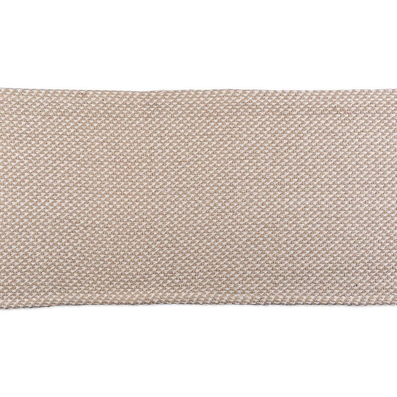 72 Beige and White Rectangular Weaved Table Runner