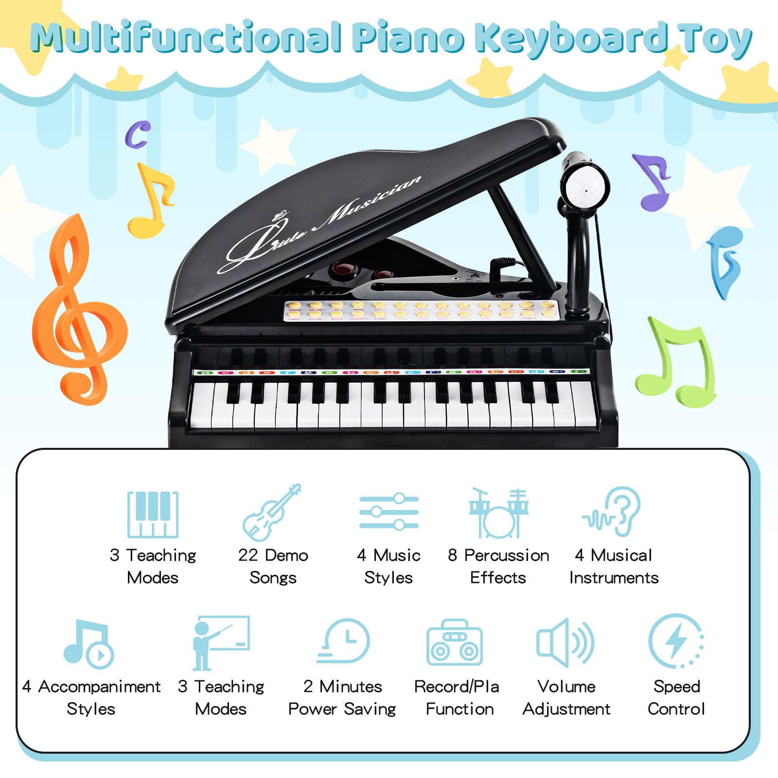 Costzon 31 Keys Kids Piano Keyboard with Stool