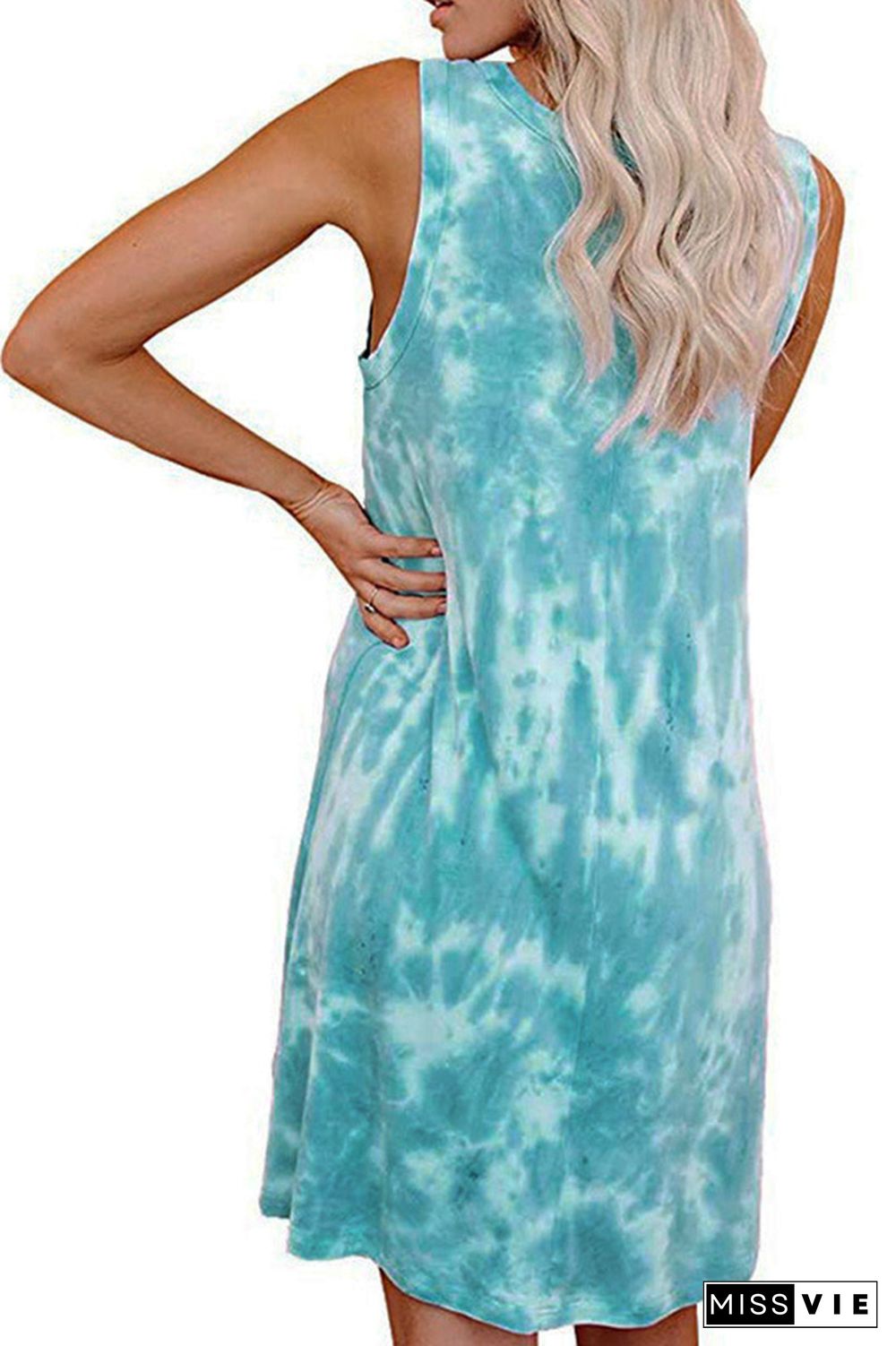 Tie Dye Print Sleeveless Tank Dress