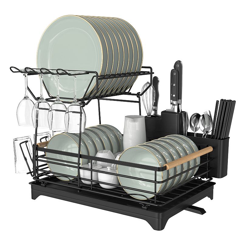 Double-layer Bamboo Dish Rack