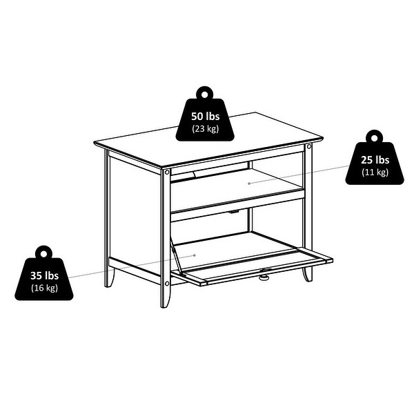 Zara TV and Media Stand， Espresso - 25 x 14.96 x 18.9 inches - 25 x 14.96 x 18.9 inches