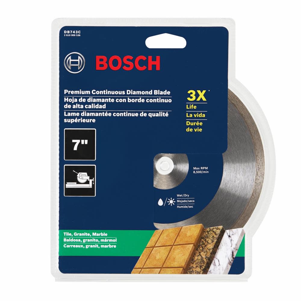 Bosch 7 Premium Continuous Rim Diamond Blade for Clean Cuts ;