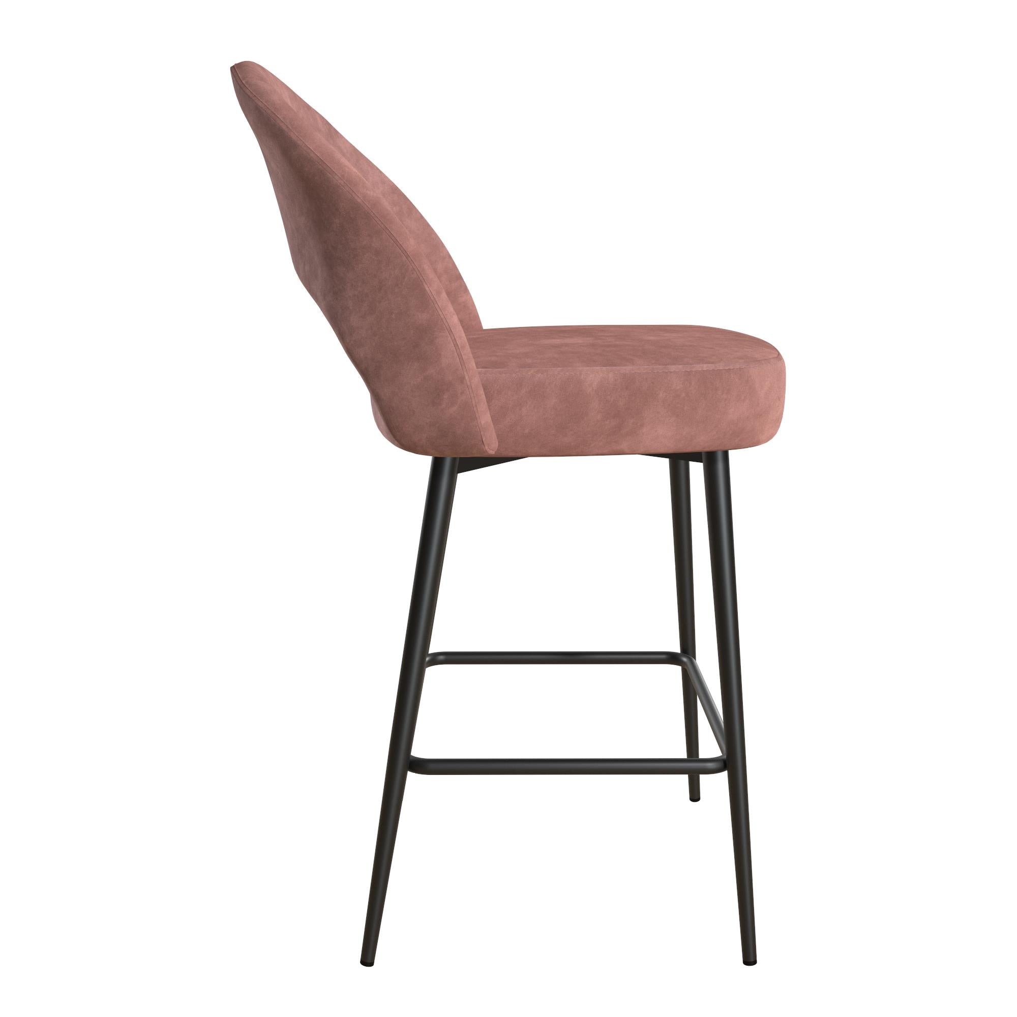 CosmoLiving by Cosmopolitan Alexi 24Counter Height Bar Stool， Dark Blush Pink Velvet