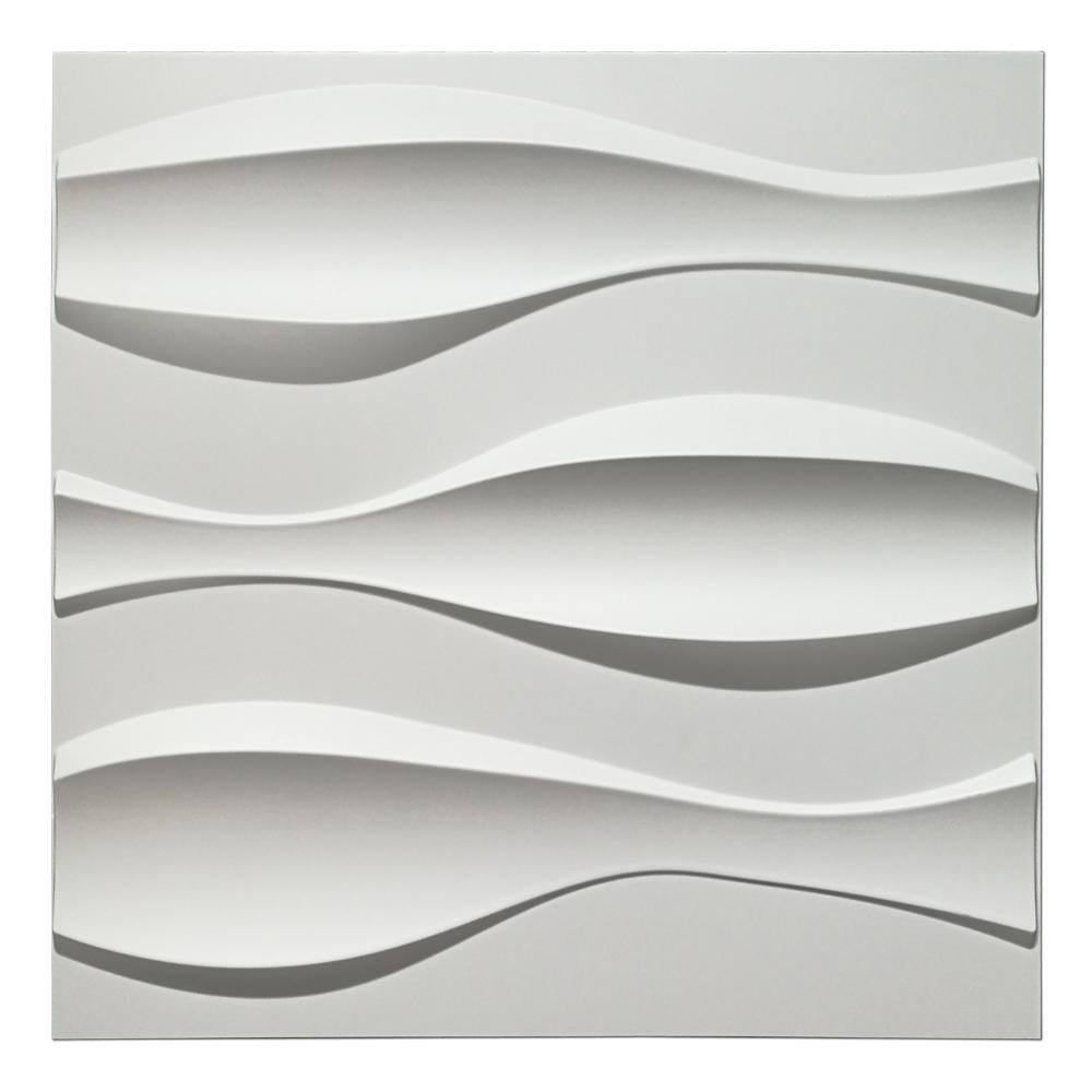 Art3d 19.7 in. x 19.7 in. White PVC 3D Wall Panels for Interior Wall Decor (12-Sheet) A10hd035