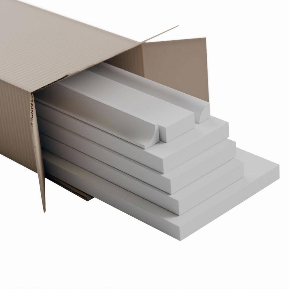 Ekena Millwork 58 in. X 96 in. X 56 in. Expanded Cellular PVC Deluxe Shaker Wainscoting Moulding Kit (for heights up to 56H) WPKP56X03DS