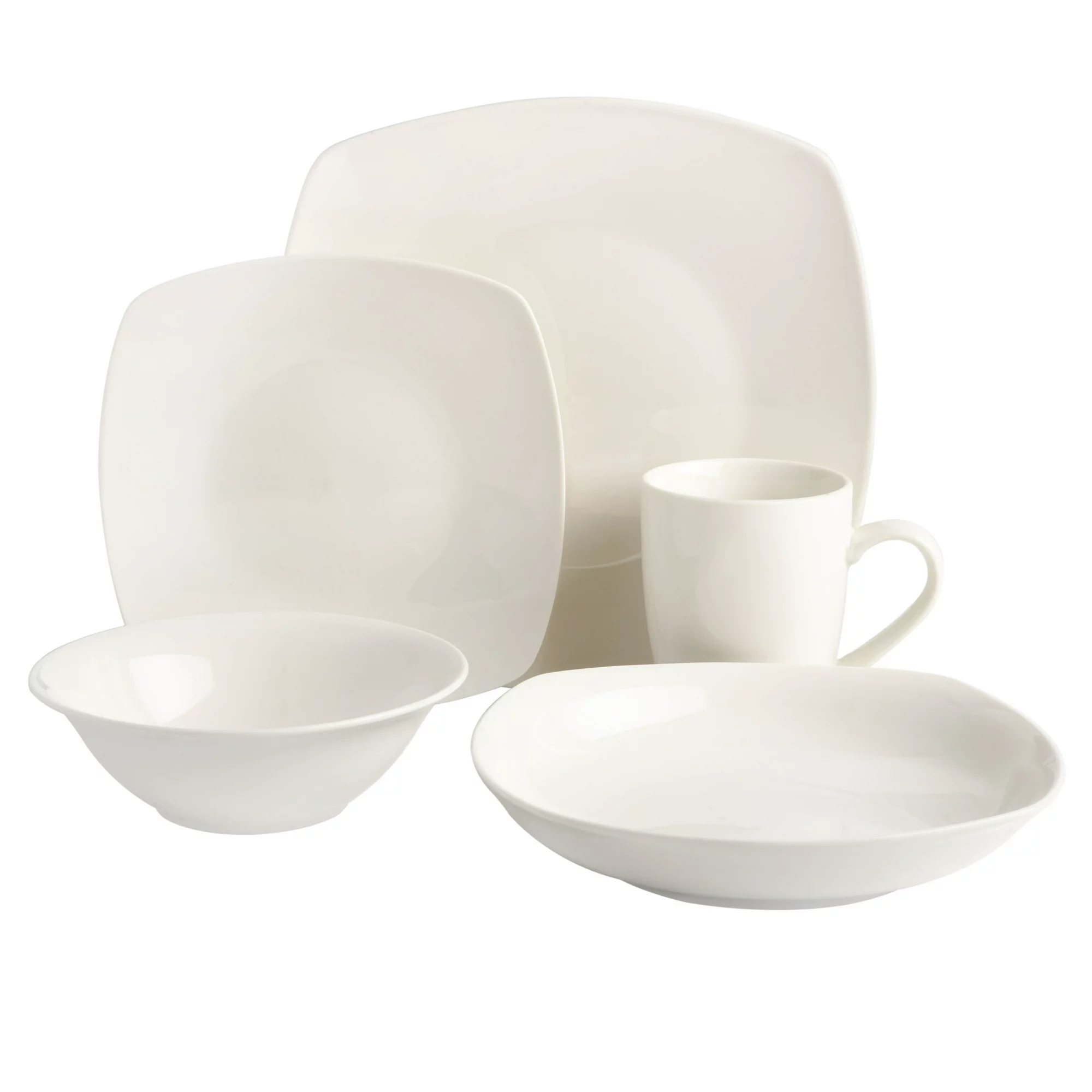 Gibson Home Liberty Hill 30-Piece Dinnerware Set， White