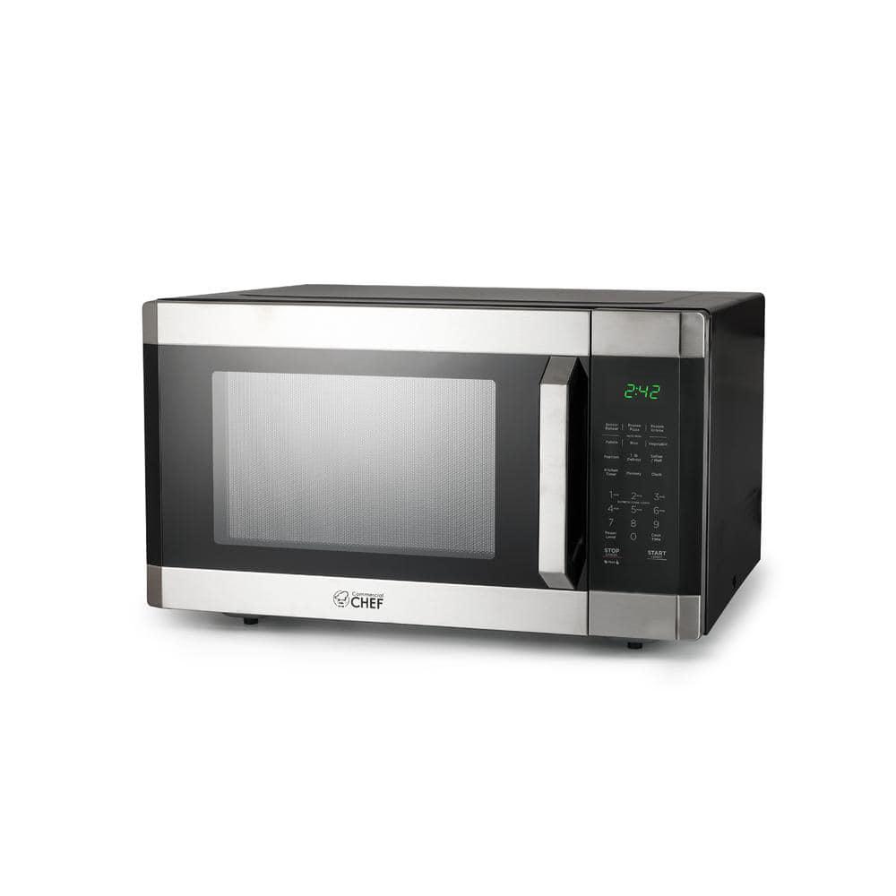 Commercial CHEF 218 in Width 16 cu ft Stainless SteelBlack 1100Watt Countertop Microwave Oven