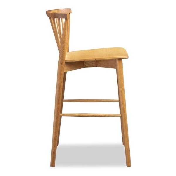 Poly and Bark Ligna Counter Stool - Solid Wood Frame