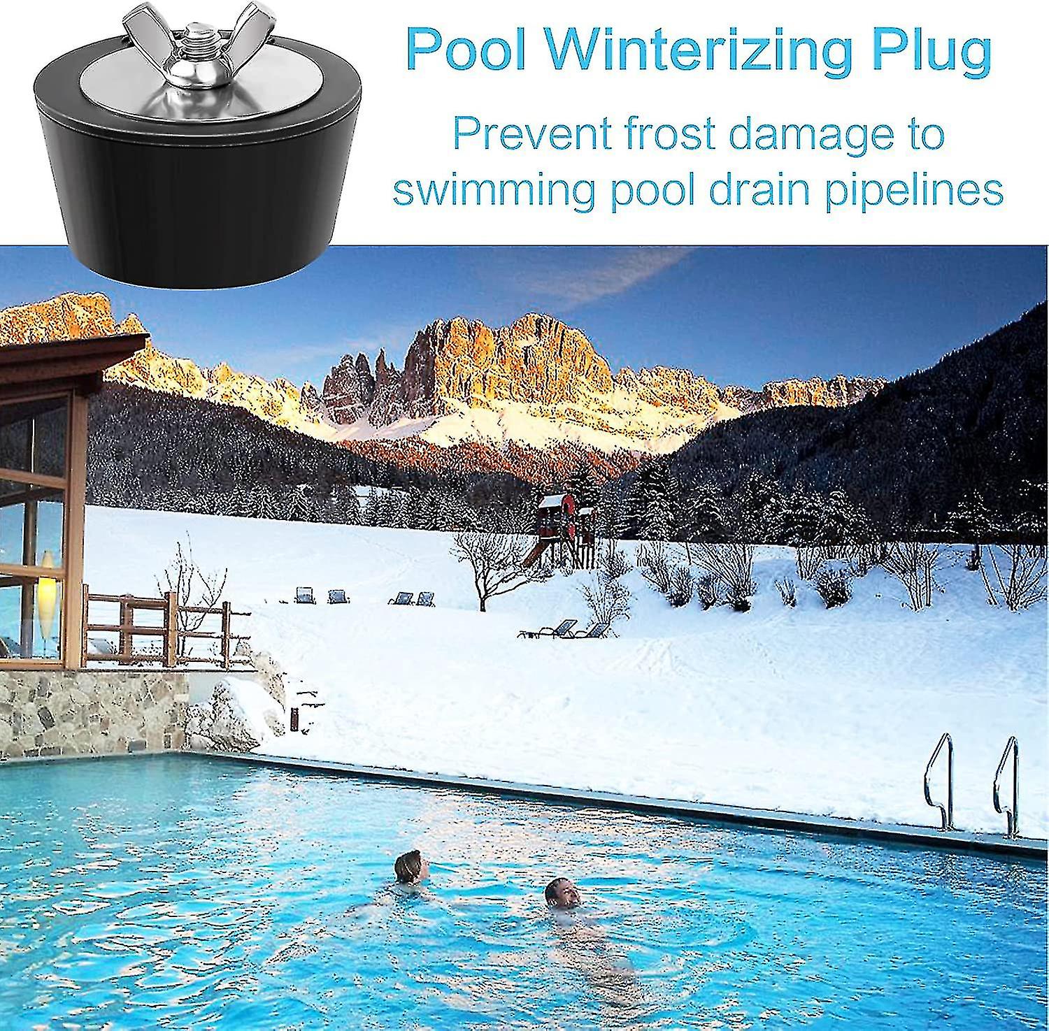 Swimming Pool Winter Stopper， 2pcs Rubber Winter Stoppers Prevent Drain Hose From Freezing Damage， Winter Pool Stopper For Swimming Pools And Spas