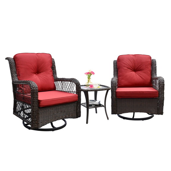 Outdoor Bistro Set 3 Pieces  Outdoor Resin Wicker ...