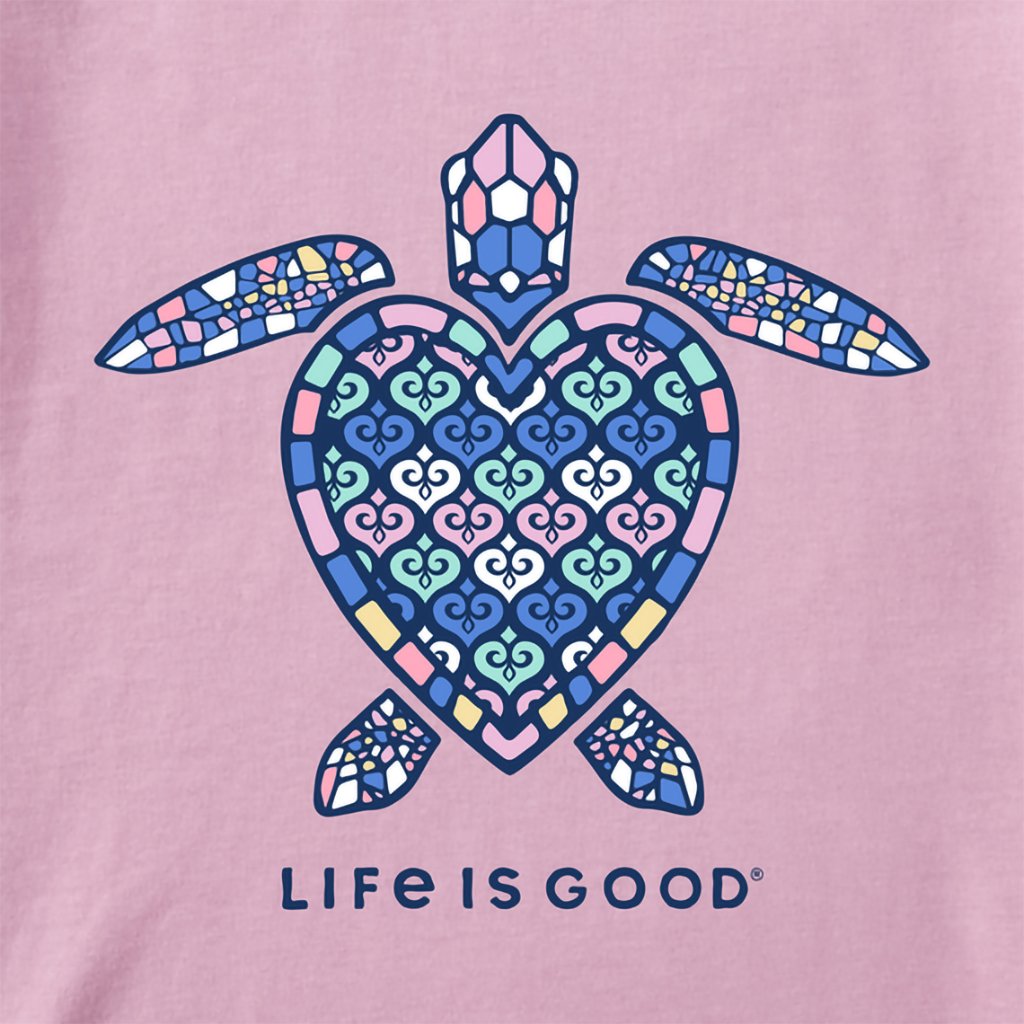 Life Is Good  Women's Mandala Heart Turtle Crusher Tee