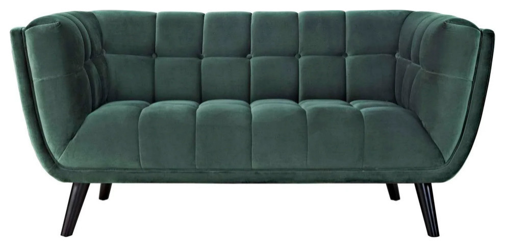 Stella Green 2 Piece Performance Velvet Loveseat and Armchair Set   Midcentury   Living Room Furniture Sets   by Virgil Stanis Design  Houzz