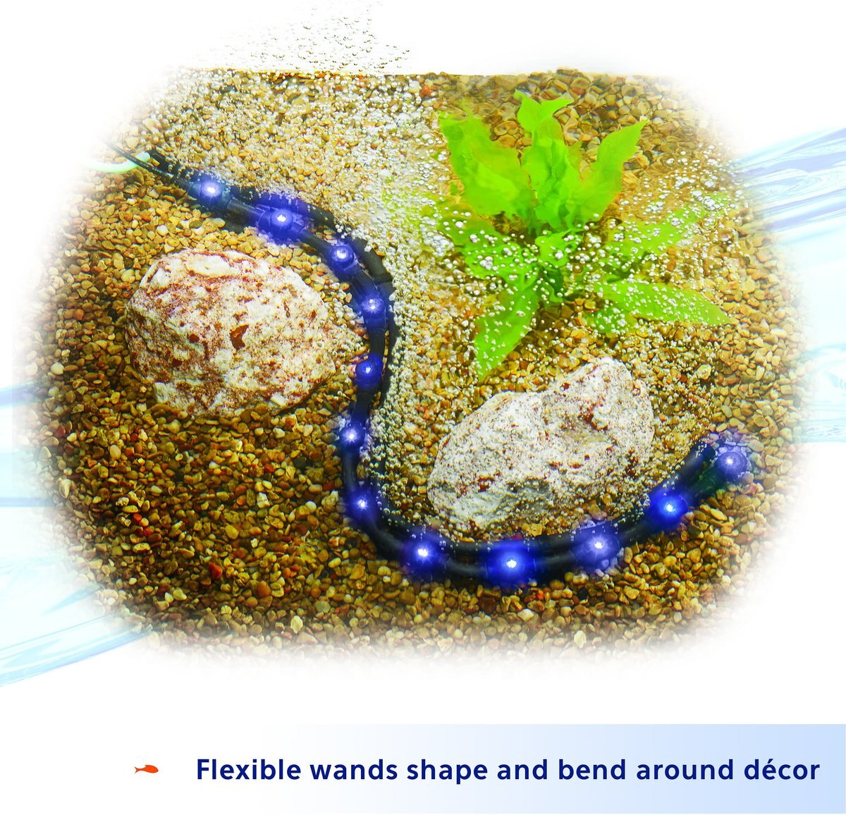 Aqueon Flexible LED Aquarium Bubble Wand， Blue