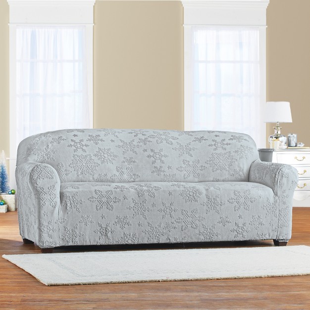 Collections Etc Snowflake Stretch Furniture Cover