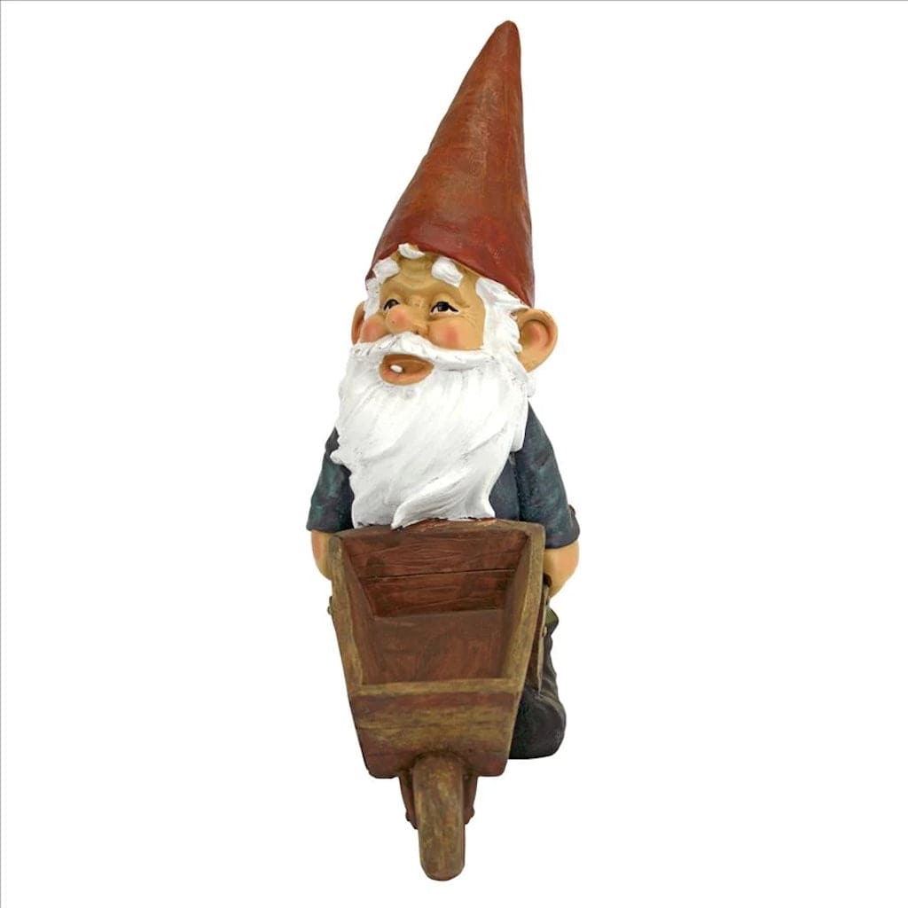 Wheelbarrow Willie Garden Gnome Statue by Design Toscano