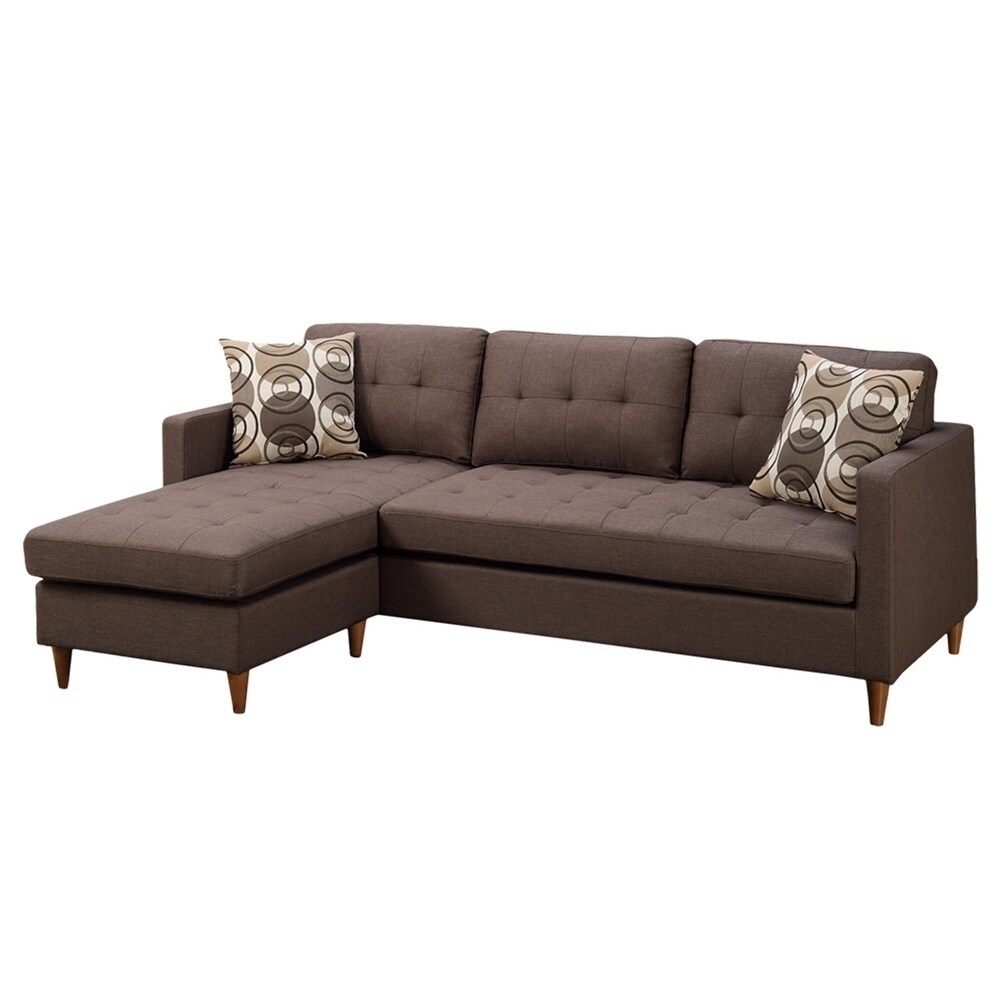 Reversible Sectional Sofa Set with 2 Accent Pillows