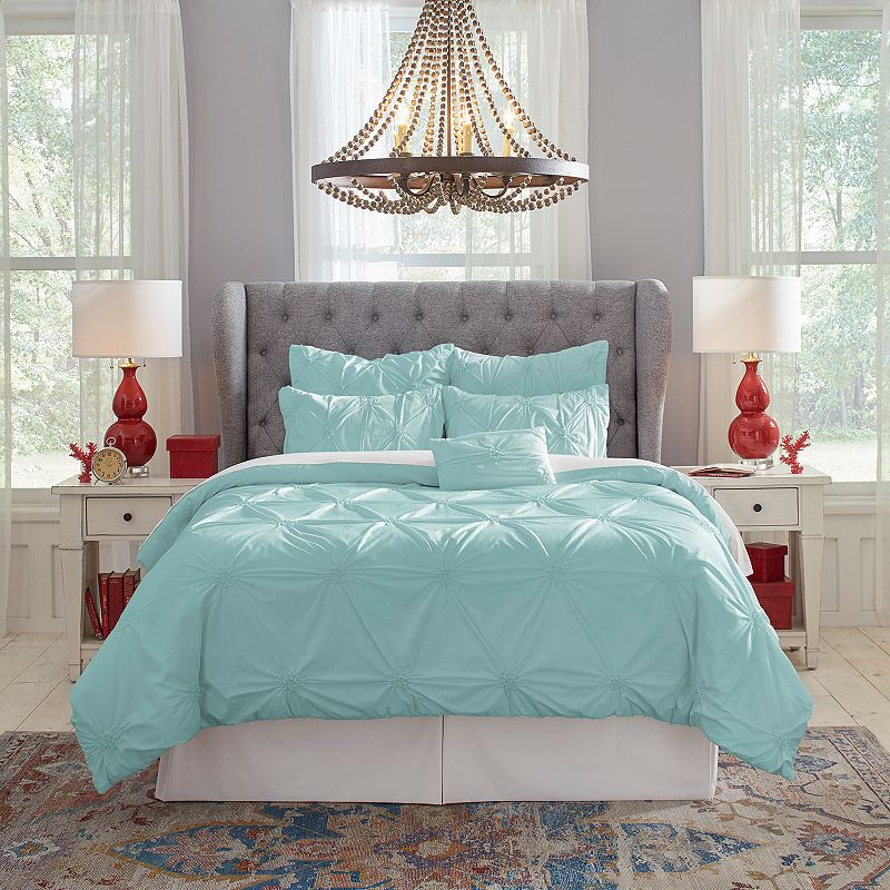 Pointehaven PinTuck Percale Duvet Set