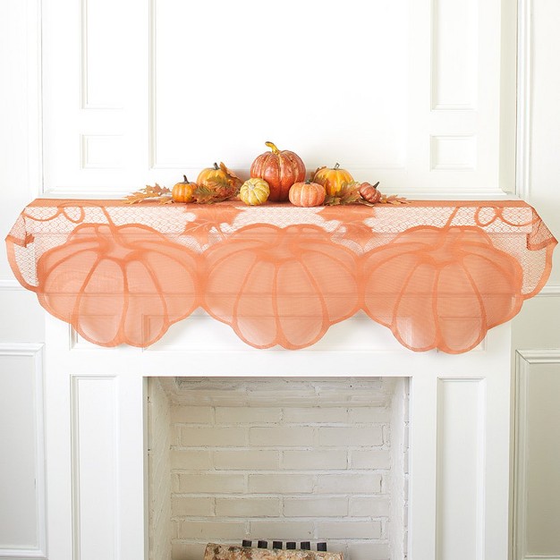 The Lakeside Collection Pumpkin Mantel Scarf Fall autumn Decor For Fireplace Or Table