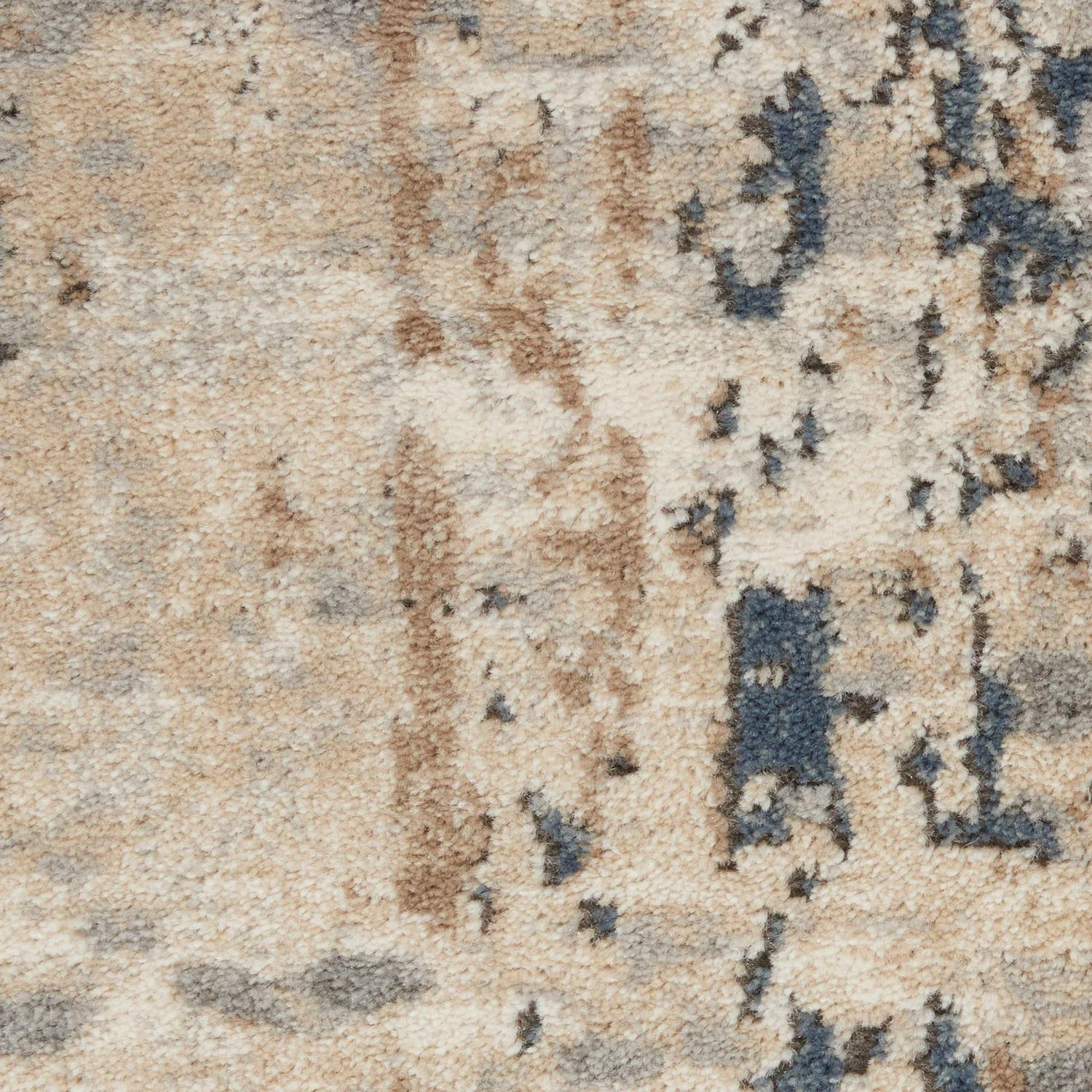 Nourison Concerto Distressed Abstract Beige/Grey 53 x 73 Area Rug， (5and#8242; x 7and#8242;)