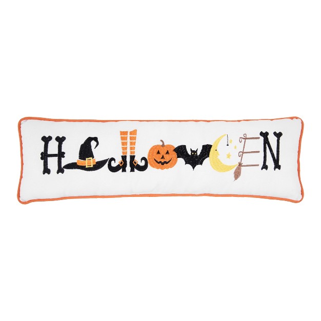 X 6 quot Halloween Embroidered Throw Pillow