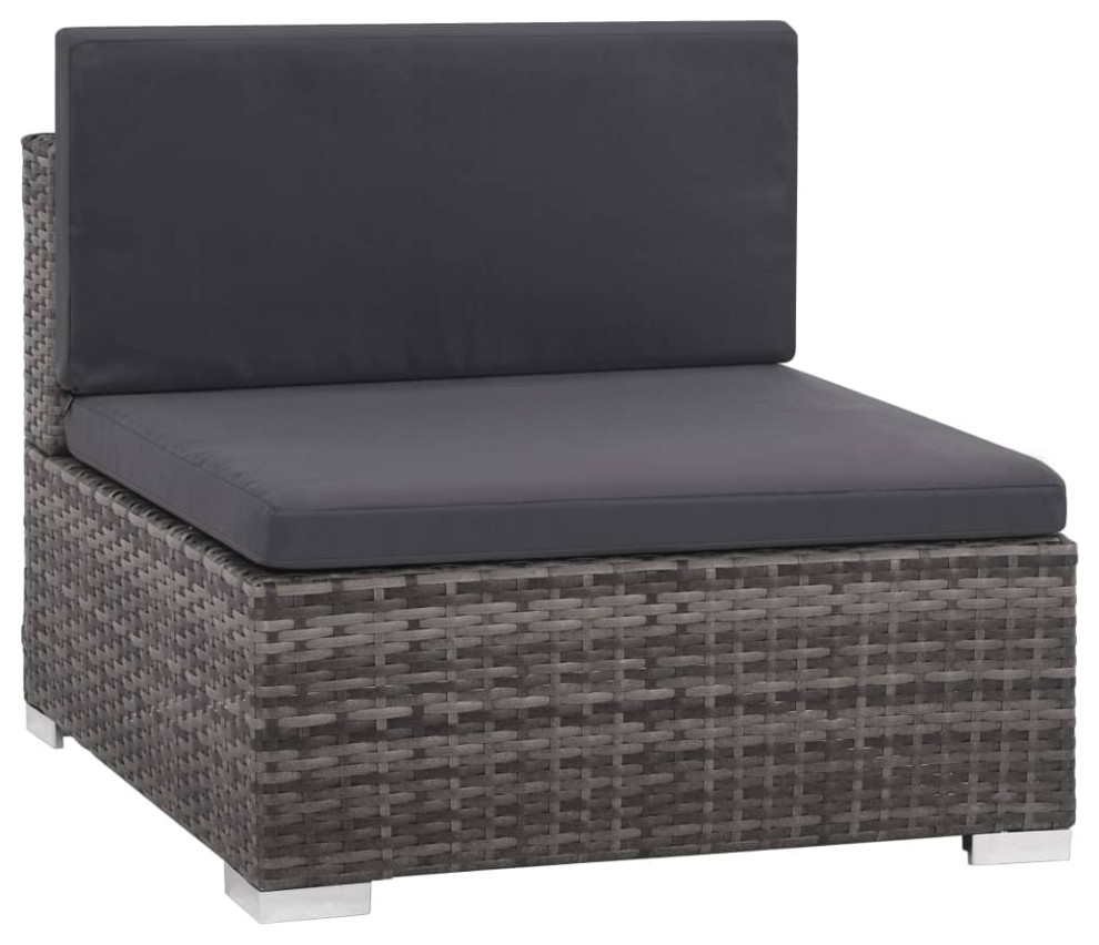 vidaXLPatio Sofa Set Sectional Sofa Outdoor Furniture 8 Piece Poly Rattan Gray   Tropical   Outdoor Lounge Sets   by vidaXL LLC  Houzz