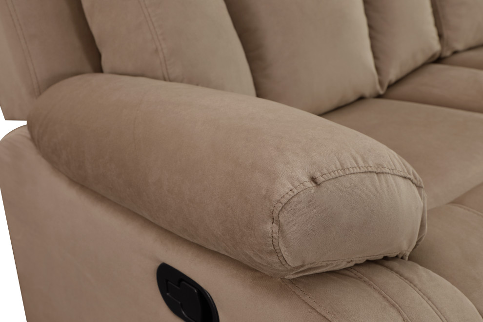 Axel Contemporary Microfiber Recliner Loveseat   Transitional   Loveseats   by Luxuriant Furniture  Houzz