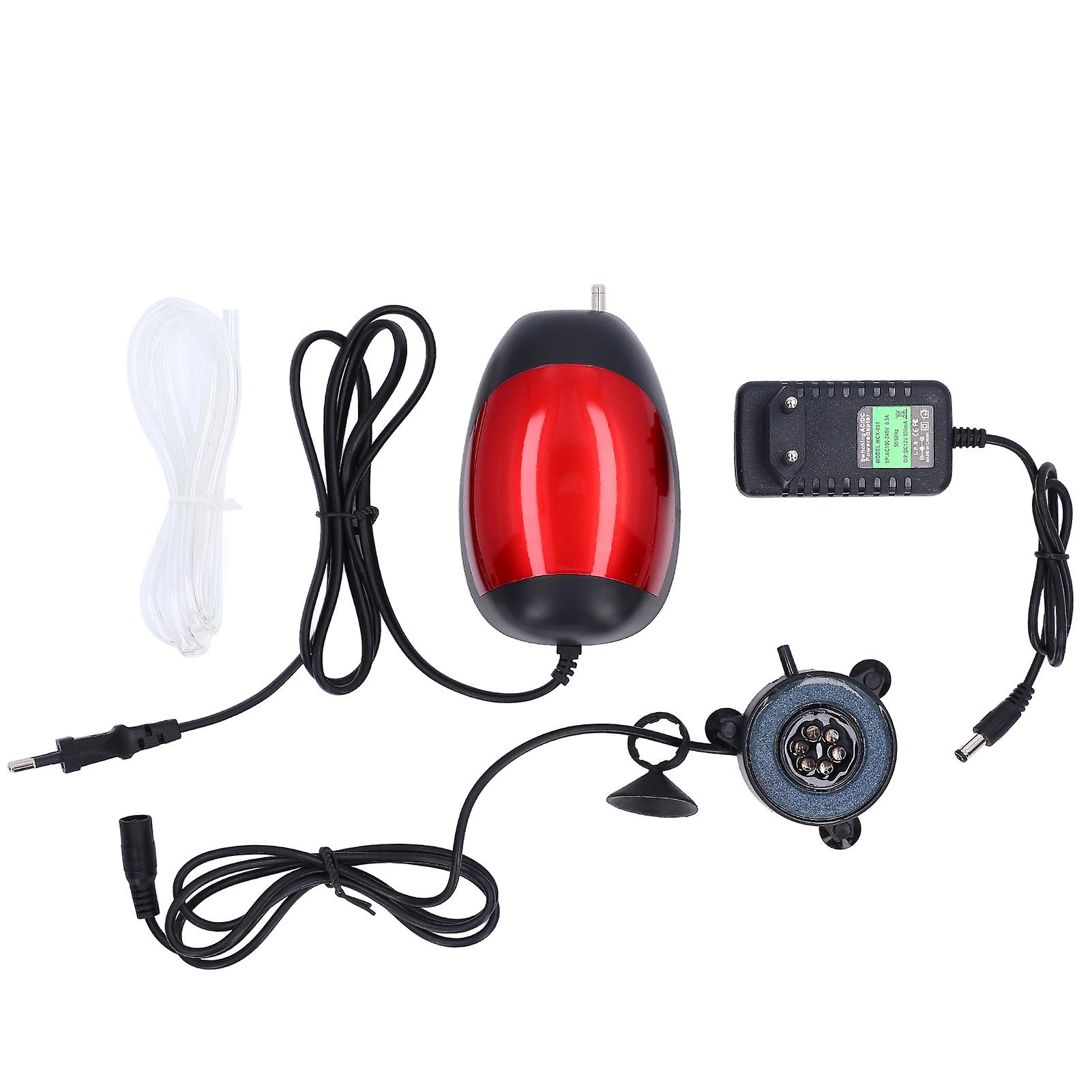 Portable Aquarium Air Pump Quiet Waterproof Led Light Fish Tank Oxygen Pump With Bubble Light For Aquarium 220240v