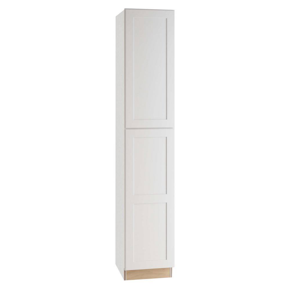 Home Decorators Collection Newport Assembled 18 x 84 x 21 in. Plywood Shaker Vanity Linen Cabinet Right Soft Close in Painted Pacific White VLC182184R-NPW