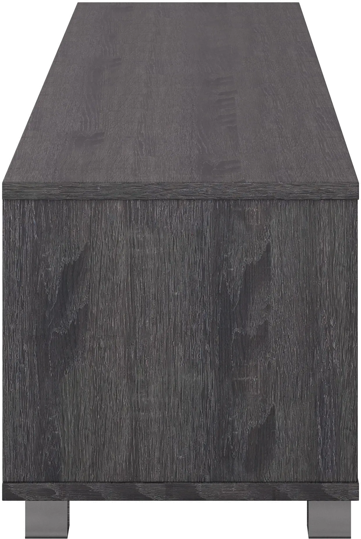 Hollywood Modern 71 Dark Grey Wood Grain TV Stand with Doors