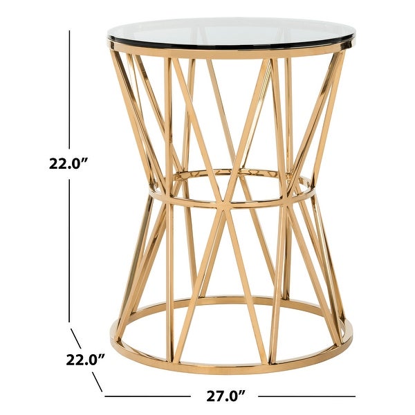 SAFAVIEH Couture Delsy Glass Top End Table