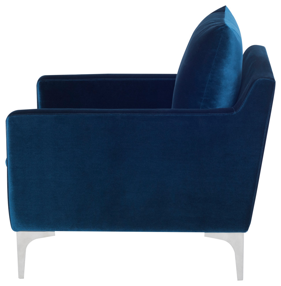 Anders Midnight Blue Single Seat Sofa   Midcentury   Armchairs And Accent Chairs   by Nuevo  Houzz