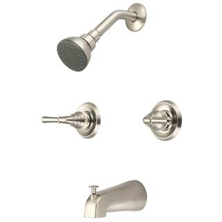 Olympia Faucets Elite 2-Handle 1-Spray Tub and Shower Faucet in Brushed Nickel (Valve Included) P-1230-BN