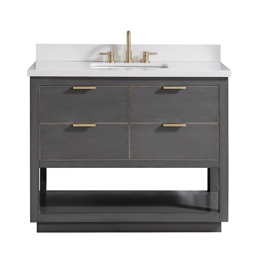 Avanity ie 43 in. Vanity Combo in Twilight Gray with Gold Trim