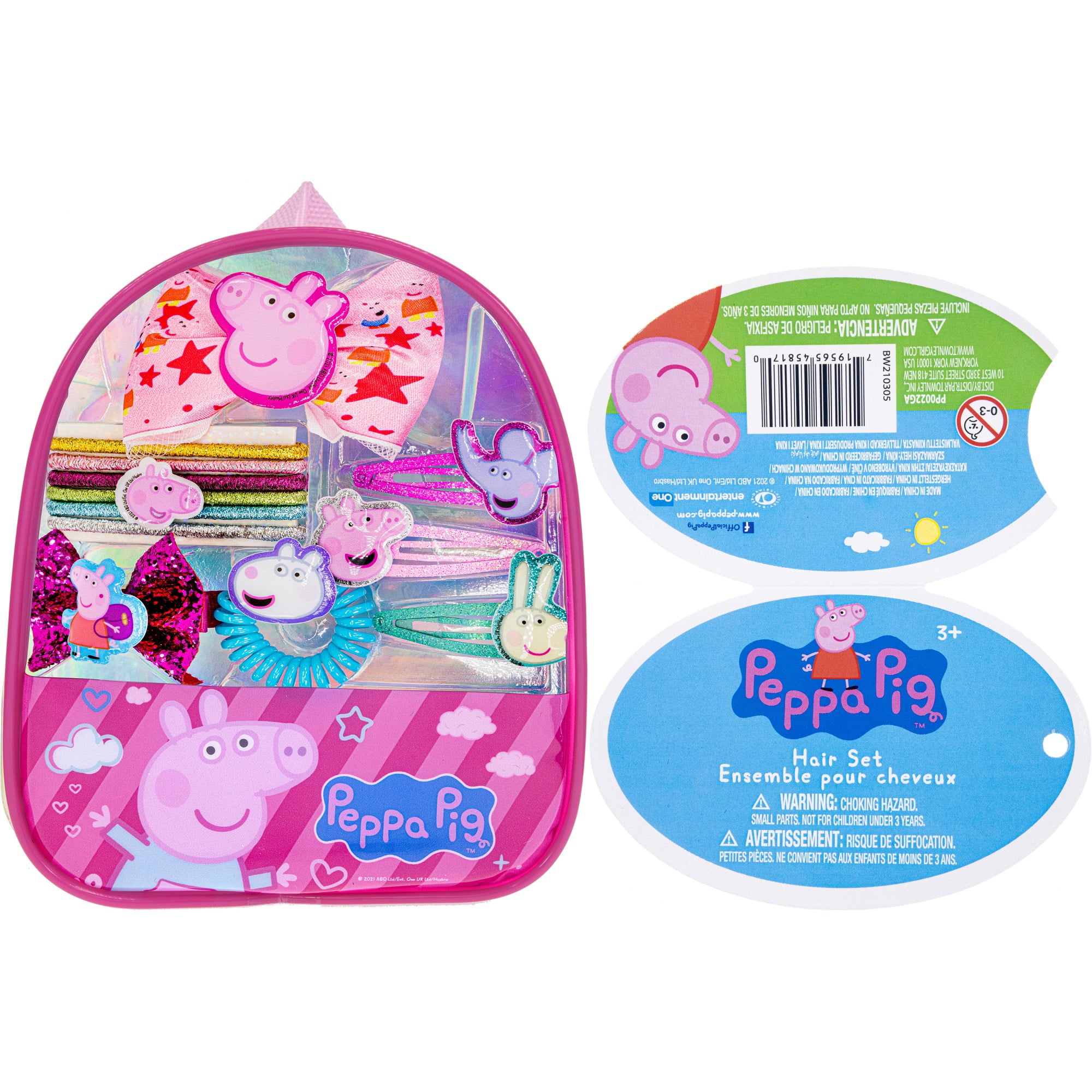 Peppa Pig - Townley Girl Backpack Cosmetic Makeup Hair Accessories Set Girls， Ages 3+