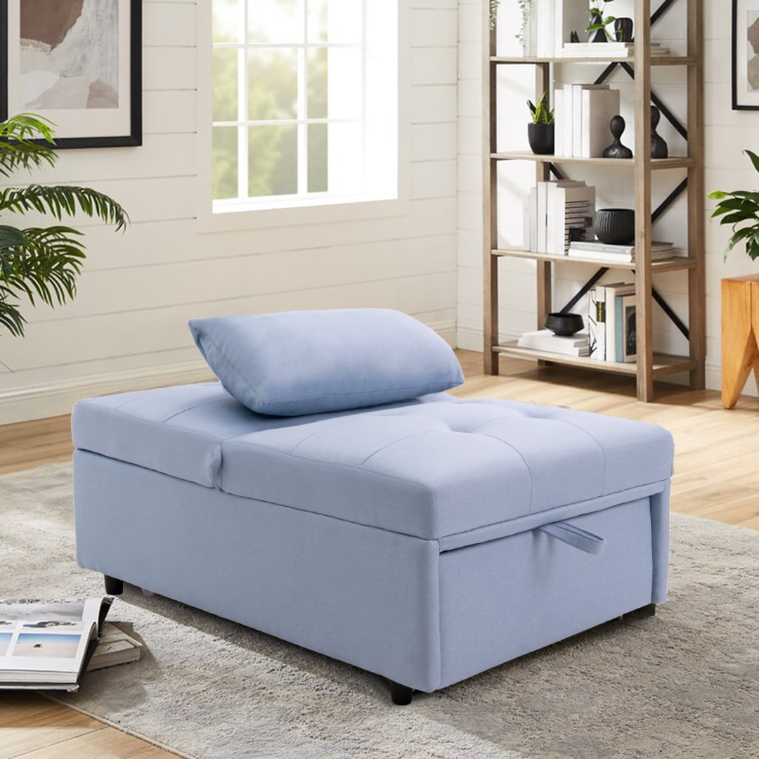 Prime Garden 3-in-1 Convertible Chair Sleeper Chair Sofa Bed,Blue