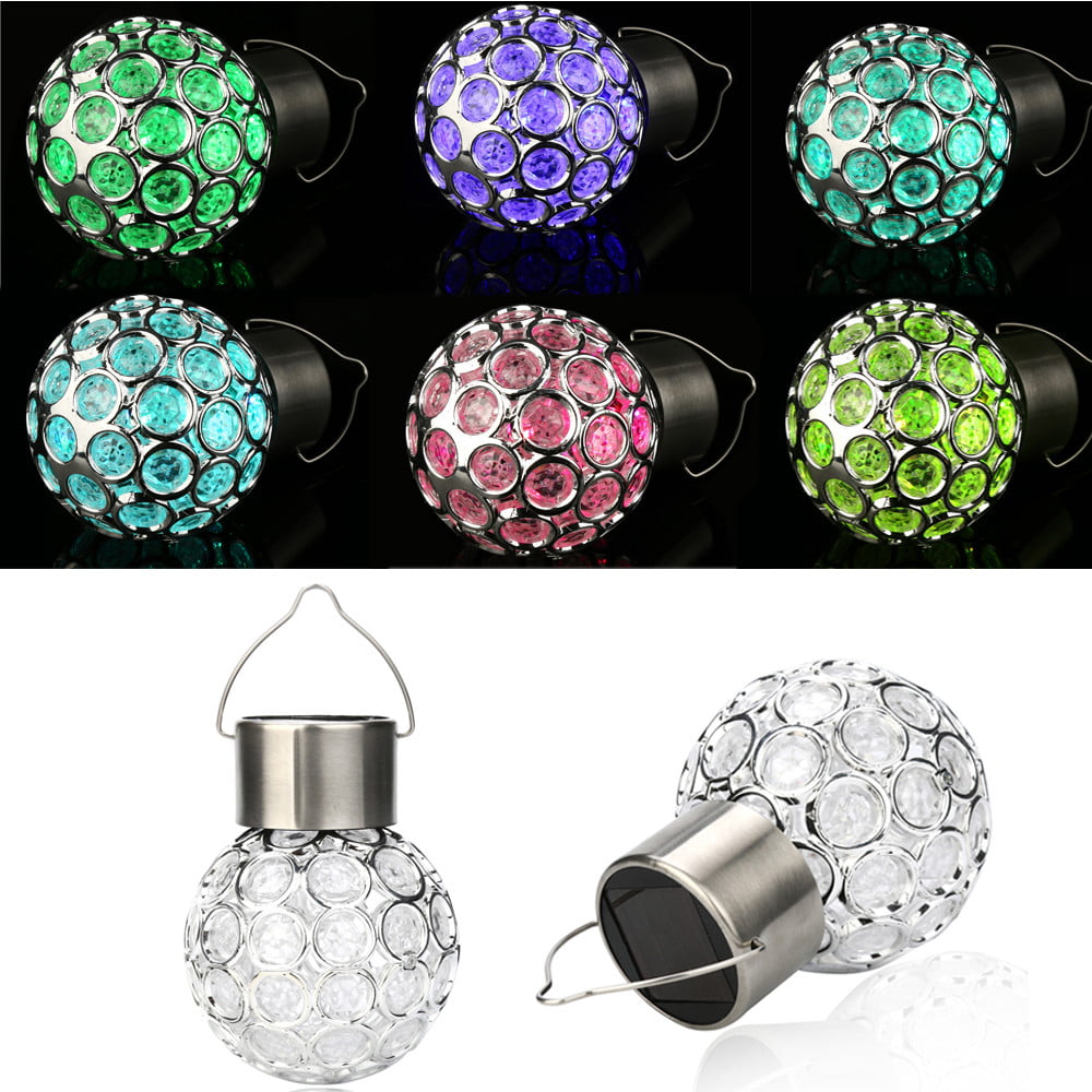 〖Hellobye〗Waterproof Solar Rotatable Outdoor Garden Camping Hanging LED Round Ball Lights