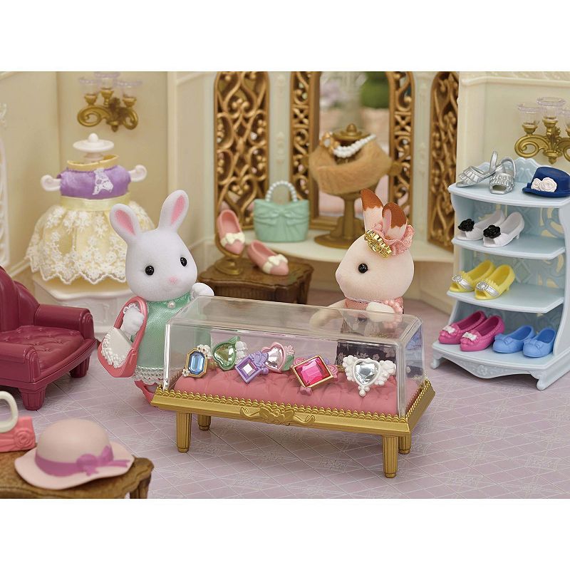 Calico Critters Fashion Playset Jewels and Gems Collection with Snow Rabbit Figure and Fashion Accessories