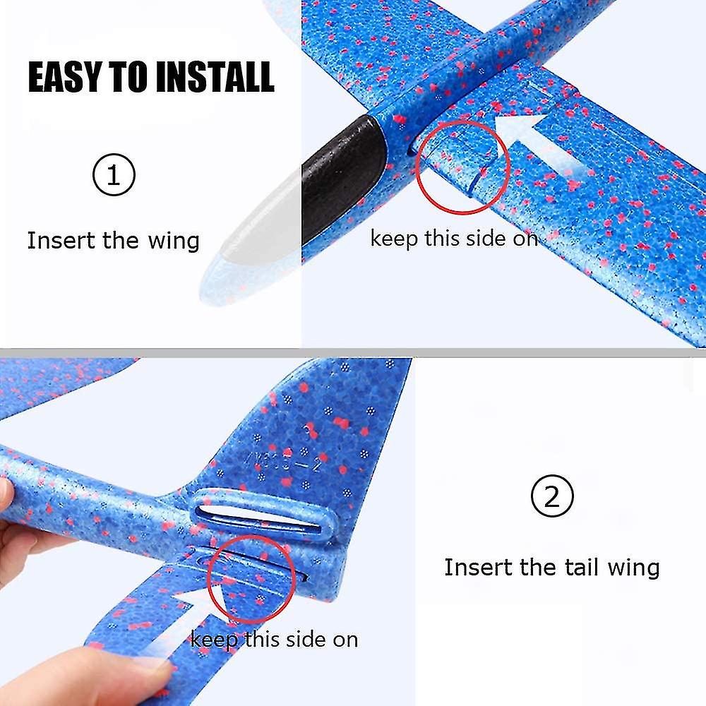 Miman 1 Pack Airplane Toys， Large Throwing Foam Plane， Flight Mode Glider