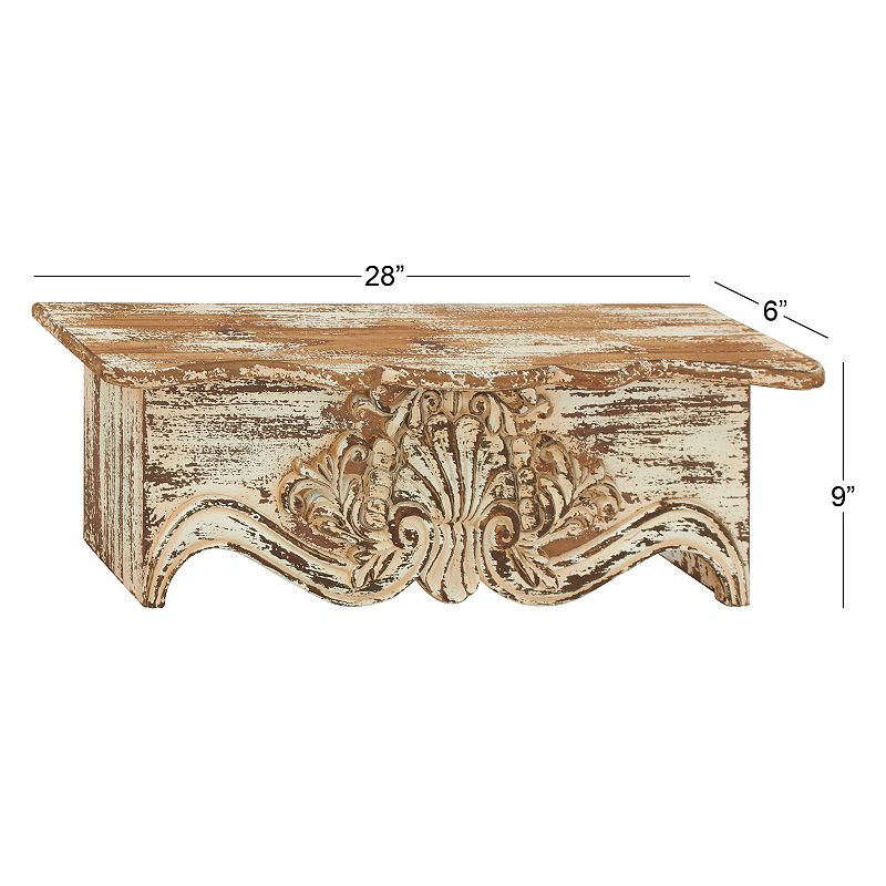 Stella and Eve Distressed Wood Wall Shelf