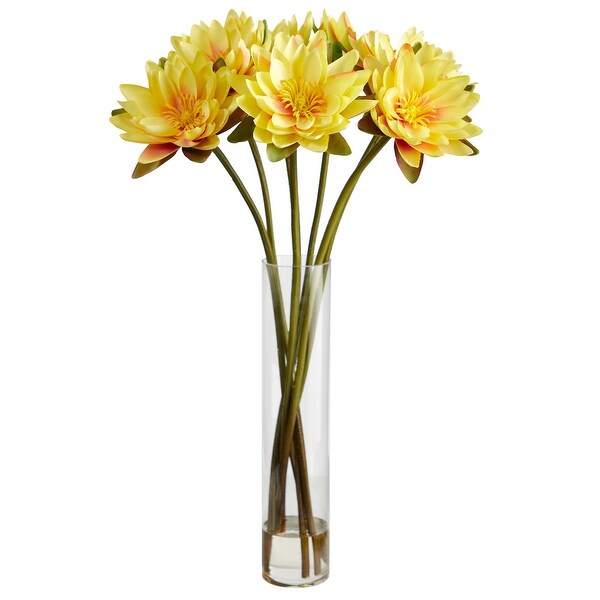 30 Lotus Artificial Arrangement in Cylinder Vase