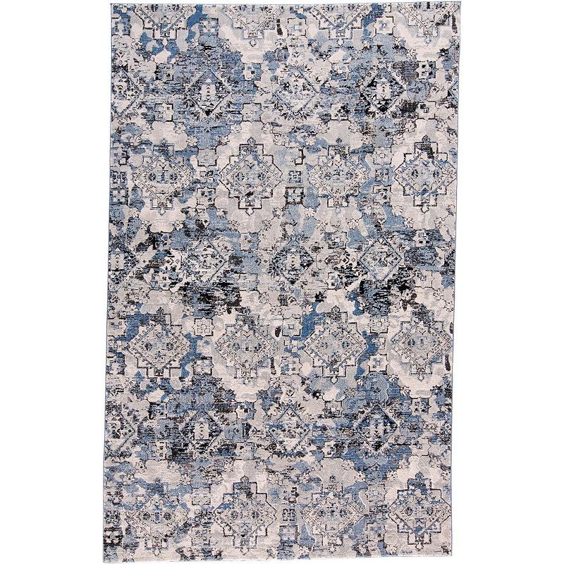 Weave and Wander Tullamore Blue Ornamental Area Rug