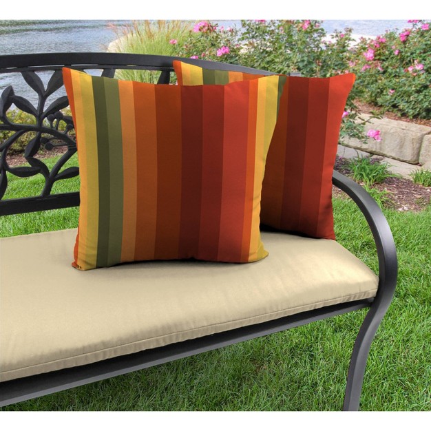 Outdoor Set Of 2 Accessory Toss Pillows Orange red Stripe Jordan Manufacturing