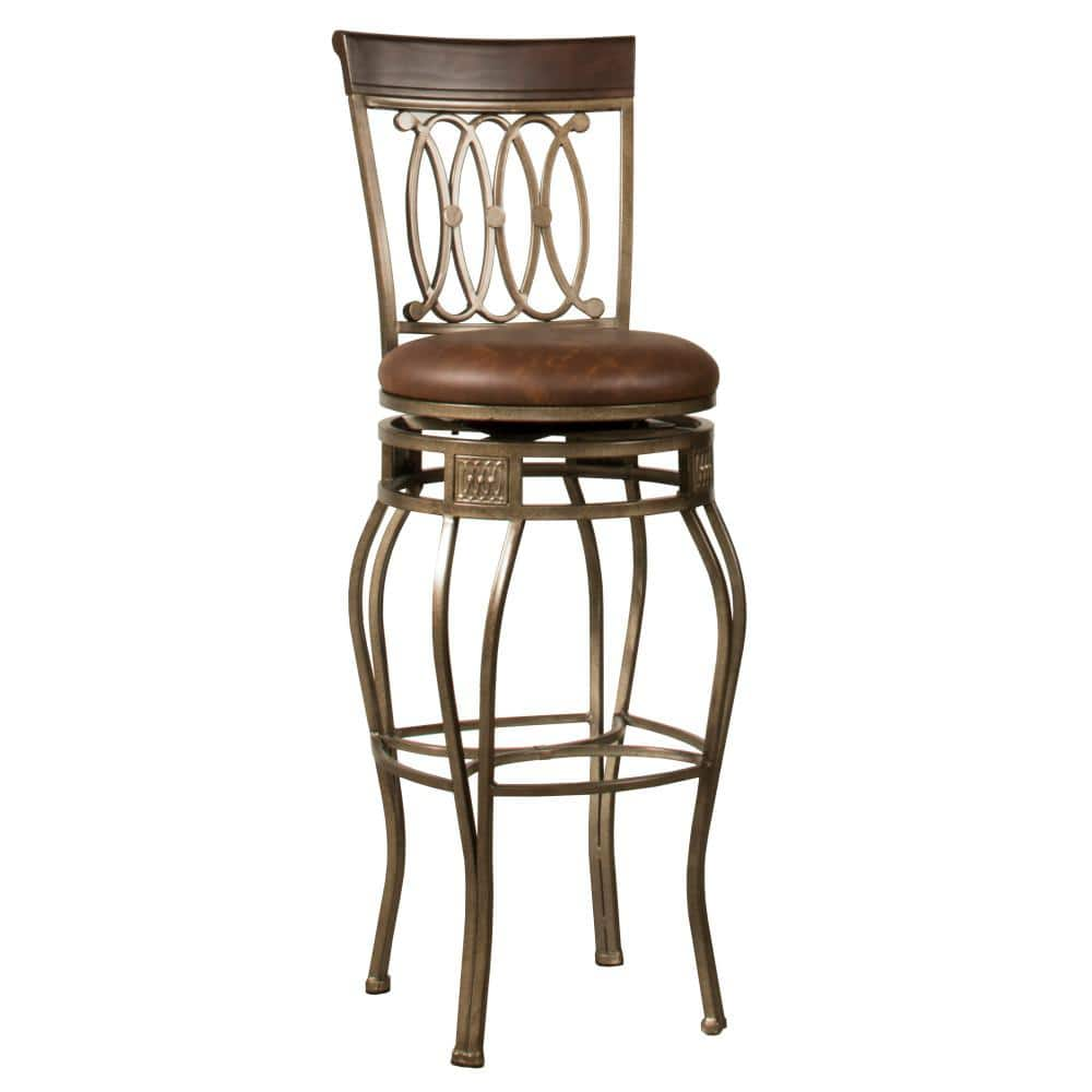 Hillsdale Furniture Montello 47.5 in. Old Steel Metal Bar Height Swivel Stool 41545H