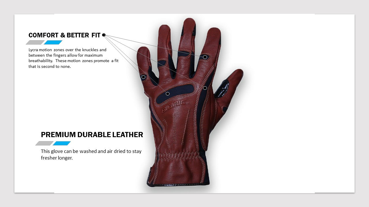 Bionic Men's Tough Pro Natural Fit Gardening/Outdoor Work Gloves - Small - Brown