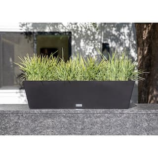 Veradek 9 in. x 36 in. Black Plastic Window Box (2-Pack) WBV36B-2PK